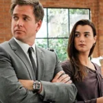 Michael Weatherly as Tony DiNozzo and Cote de Pablo as Ziva David, standing together with their arms crossed