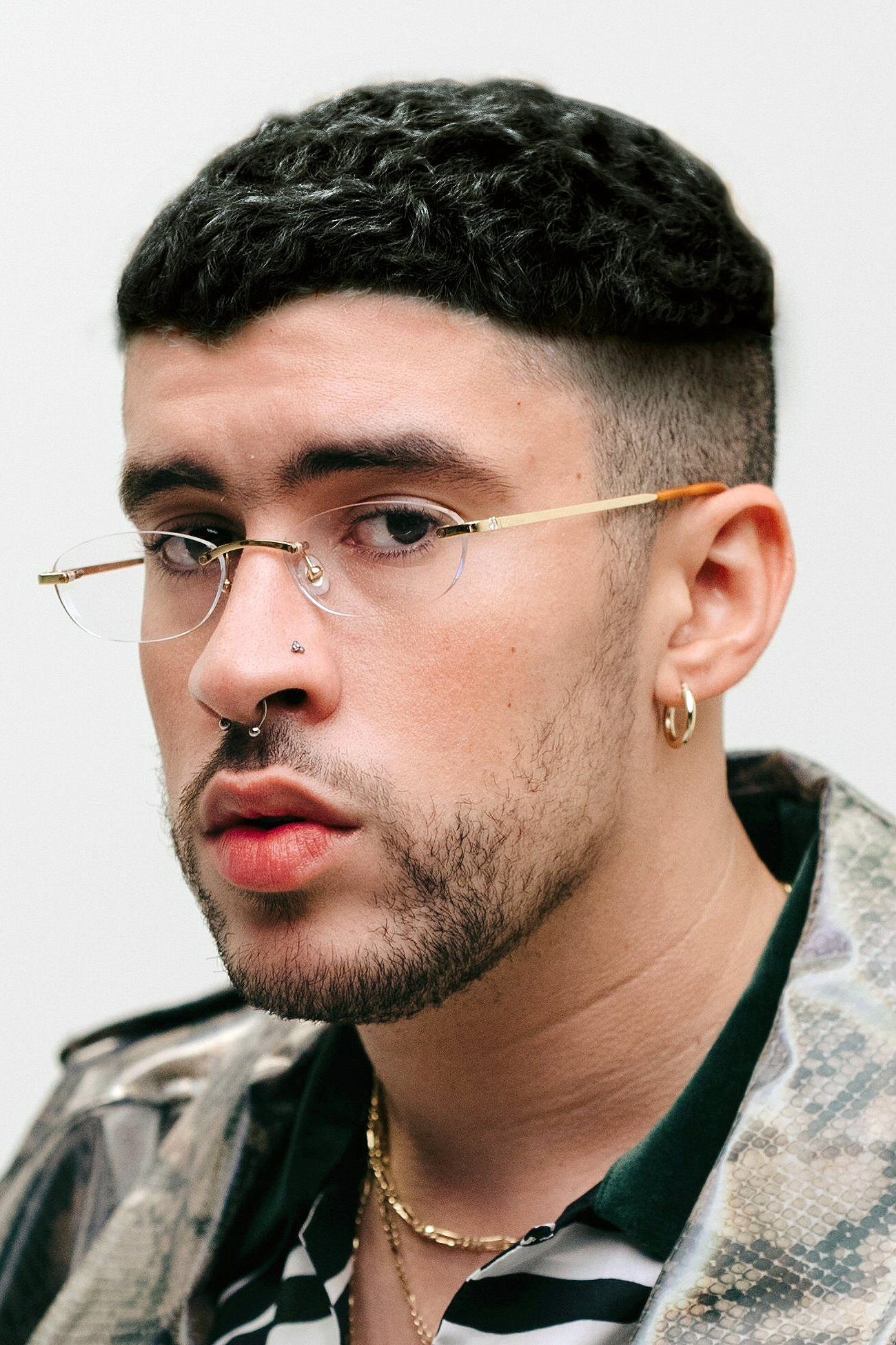 A headshot of Bad Bunny.
